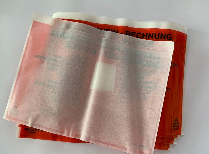 umschlag-discount – rote Versandtaschen aus Folie für Lieferscheine, Rechnungen, Retourenscheine & C