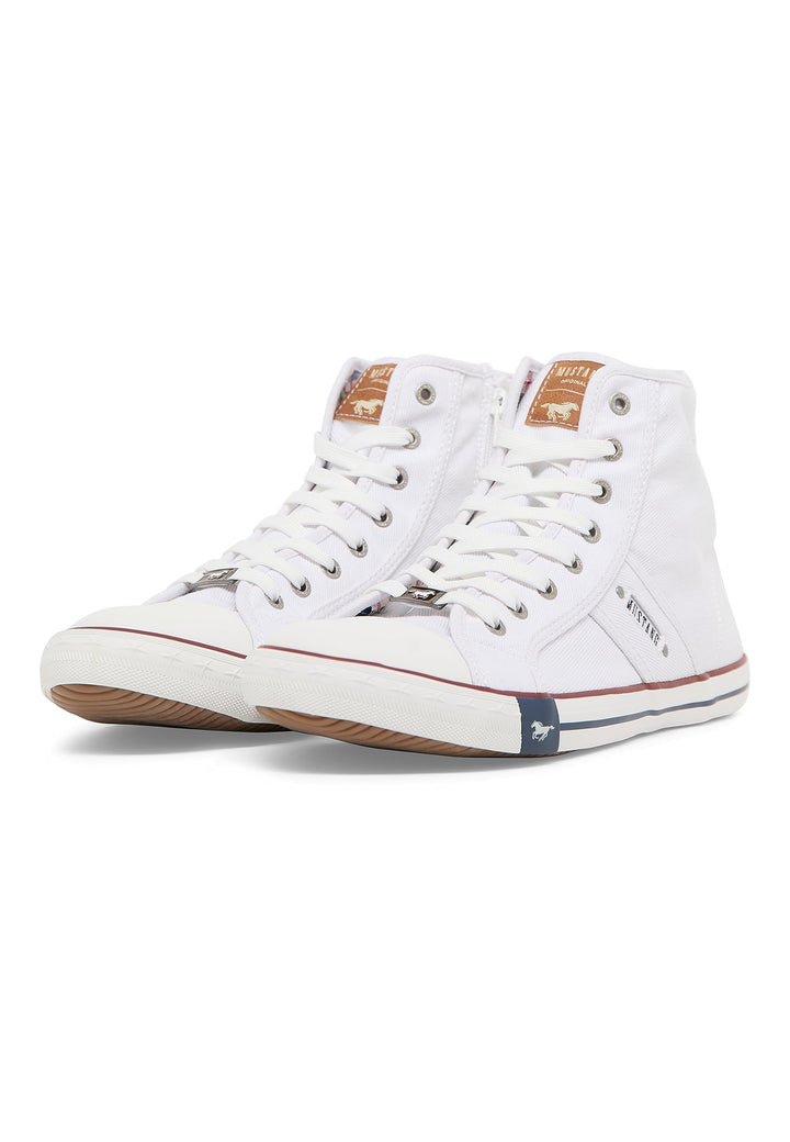 MUSTANG Herren Stiefel High Top Sneaker 47 EU Weiss, 47 EU Weiss