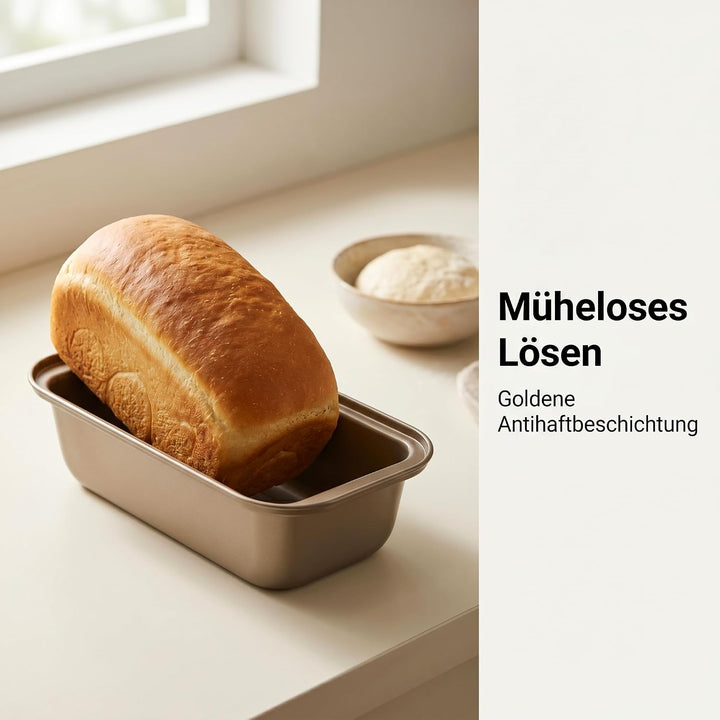 4 Stück Brotbackform Kasten, 25 x 13 x 6cm Kastenform Brot Kohlenstoffstahl, Rechteckige Toastbrot B