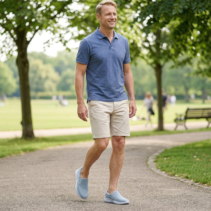 TIOSEBON Herren Slip On Loafers Bequeme Freizeitschuhe für Tennis Arbeit und Autofahren 42 EU A Grau