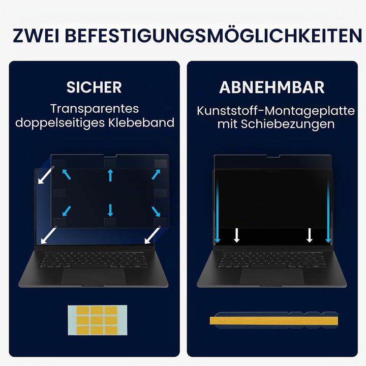 kwmobile Sichtschutzfolie für Apple MacBook Air 13 M4 2025 A3240 Folie - Blickschutzfolie Privacy Sc