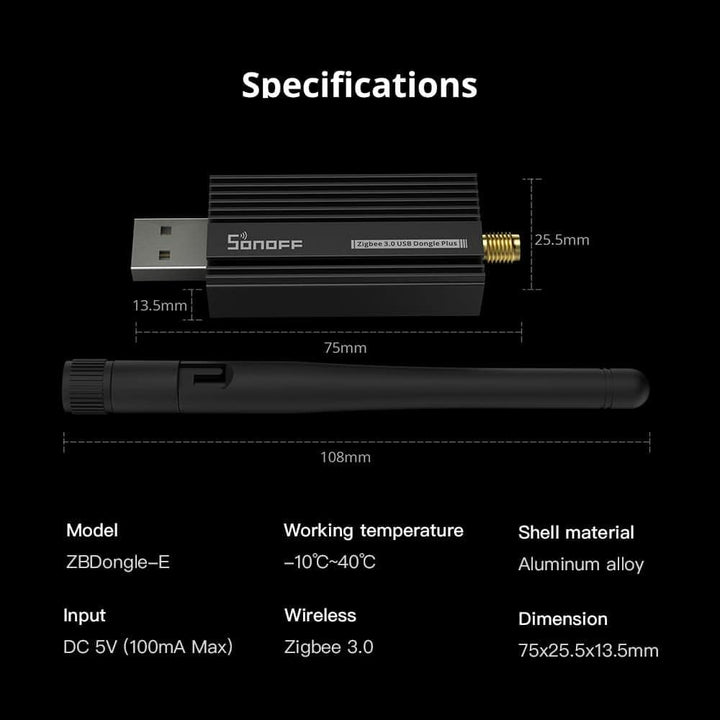SONOFF Zigbee Gateway, ZBDongle-E USB Zigbee 3.0 USB Dongle Plus,EFR32MG21 + CH9102F Zigbee USB-Stic