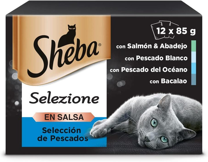 SHEBA Essentia Ocean 12x85g (x4) Auswahl an Fischen 85 g (48er Pack), Auswahl an Fischen 85 g (48er