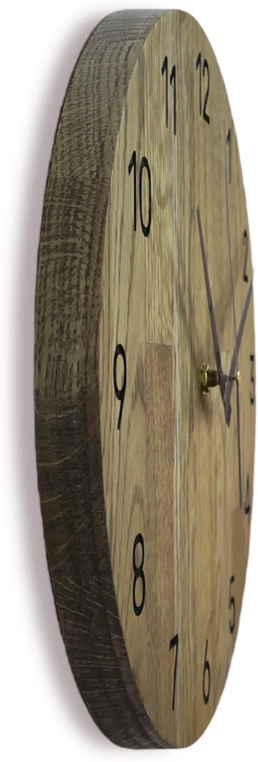 SENTOP Wanduhr aus Holz MAS002, Wanduhr aus Eiche, Moderne Wanduhr, Heimdekoration, Wanduhr aus echt