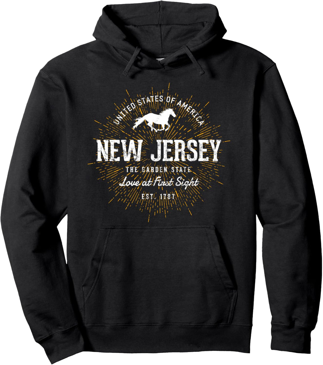 Vereinigte Staaten Vintage Style Retro New Jersey Pullover Hoodie