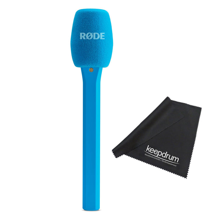 Rode Interview Micro Handadapter für Wireless Micro Mikrofon-System Blau mit keepdrum Mikrofasertuch