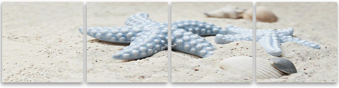 Feeby. Leinwandbild, Bilder, Wand Bild - 4 Teile - Panoramabild, Wandbilder, Kunstdruck 80x20 cm, ST