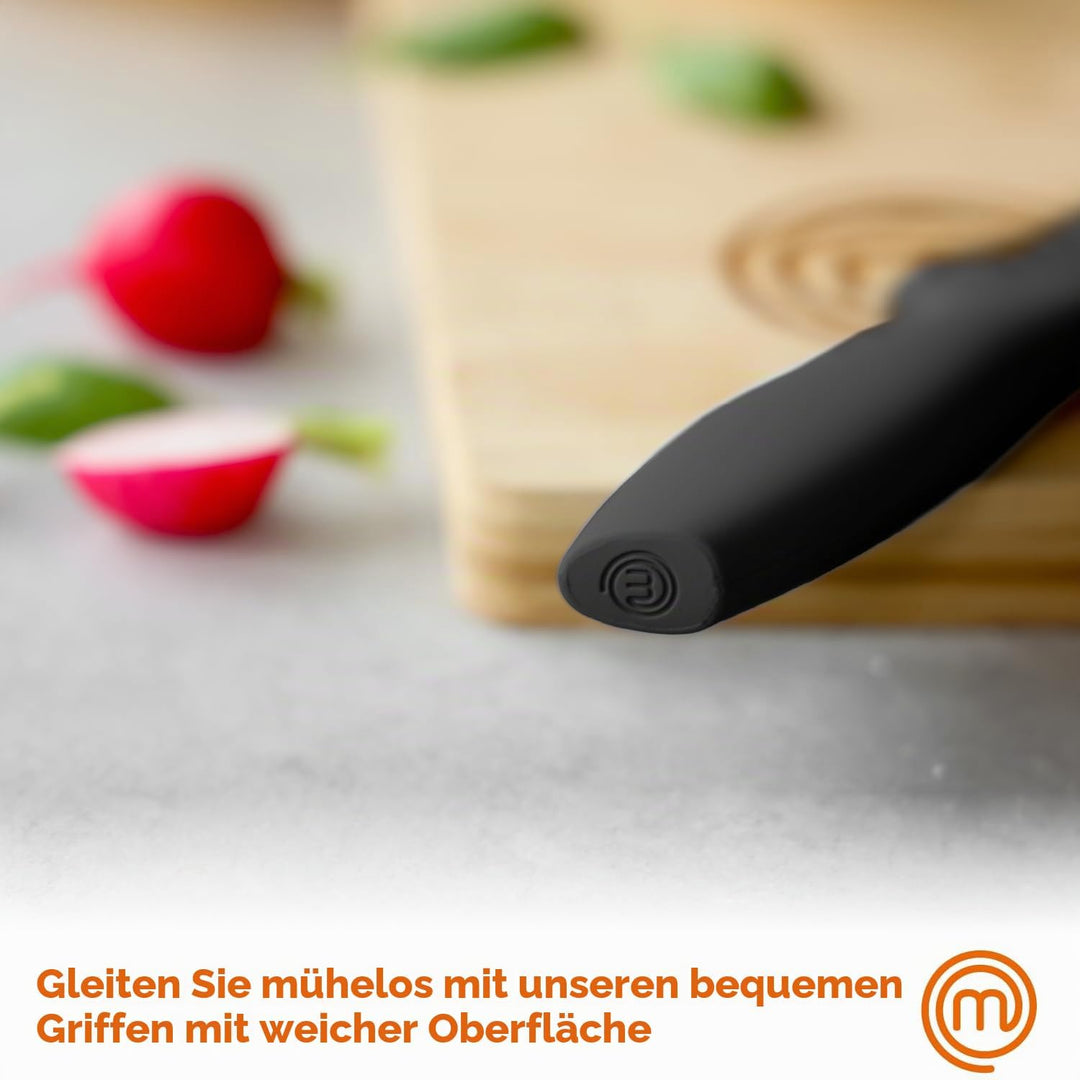 MasterChef Messer Set, Messerset mit Küchenmesser, Kochmesser, Brotmesser, Schälmesser &amp; Allzweckmes
