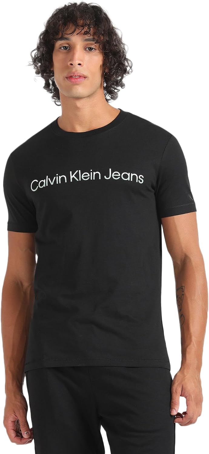 Calvin Klein Herren Kurzarm Strickoberteile XL Grosse Grössen Schwarz (Ck Black), XL Grosse Grössen