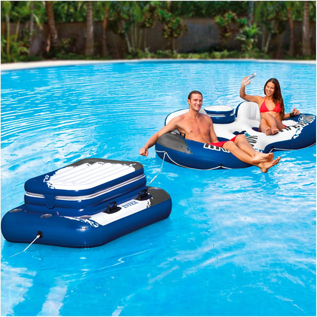 Intex Ab 14 Jahren Aufblasbarer Getränkekühler Mega Chill II 3P, Mehrfarbig, 122 X 97 cm