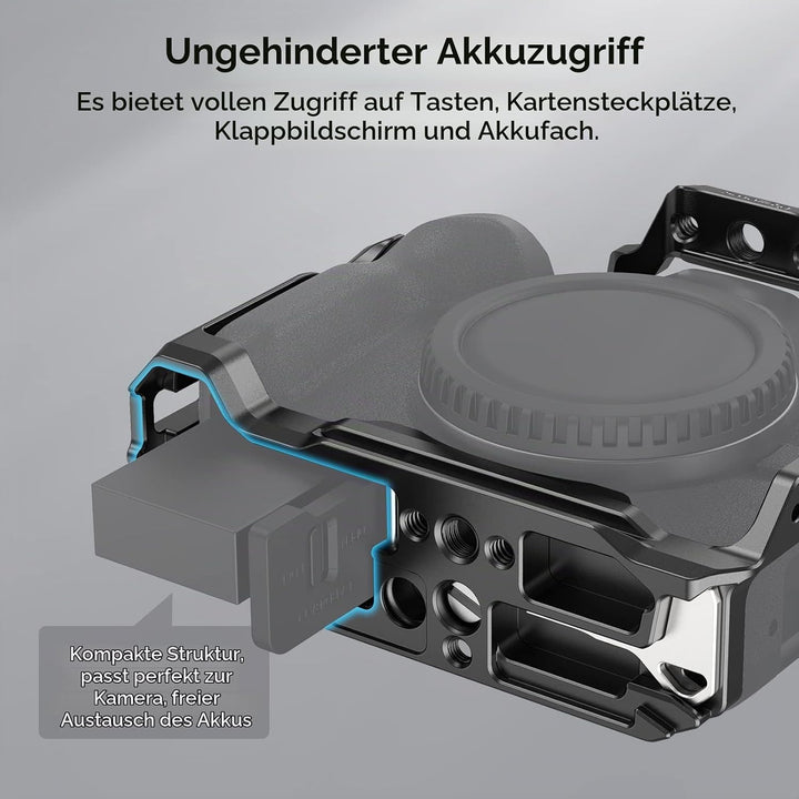 SMALLRIG R50 Käfig für Canon R50 Kamera, Aluminiumlegierung mit Schnellwechselplatte für Arca-Stände