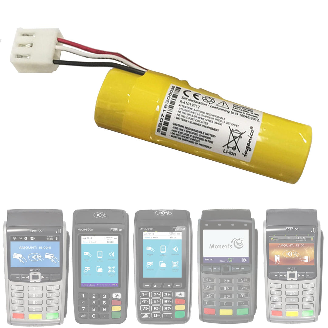 Akku 3,6 V 2,25 Ah 8,1 Wh für Zahlungsterminal TPE | Ersatz für Ingenico Move 5000 3500 IWL220 IWL22