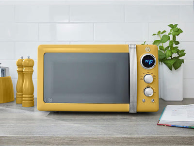 Swan Retro SM22030YELNEU Digital Mikrowelle 20L, 5 Leistungsstufen, Auftaufunktion, 60 Minuten Timer
