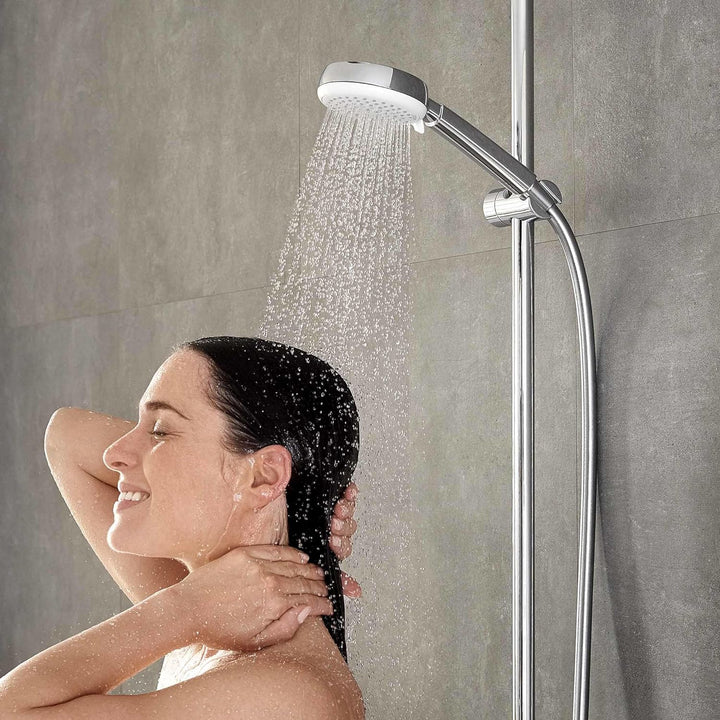 hansgrohe wassersparender Duschkopf Crometta 100, Duschbrause, 4 Strahlarten, Antikalk-Funktion, Wei