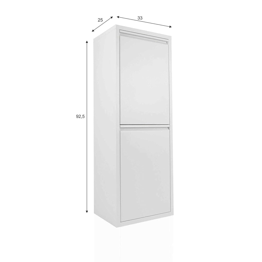 Betten-ABC Refina Mehrzweckschrank, Mülltrenner, platzsparend, aus pflegeleichtem Metall Farbe Weiss