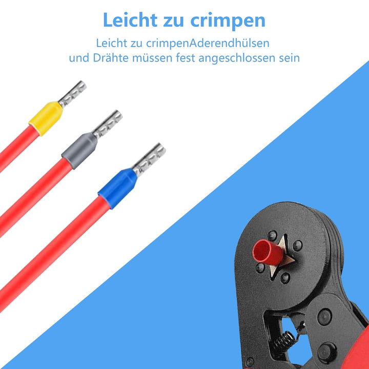 Aderendhülsen Set 2000 Stück, 0,5 mm² - 10 mm² Isolierte Aderendhülsen Sortiment für Drahtverbindung