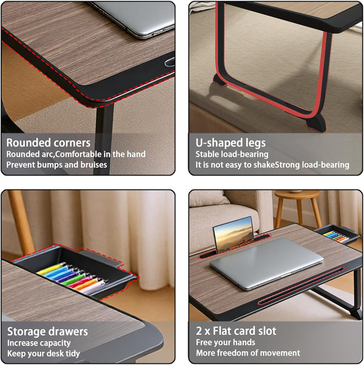Laptop Bett Schreibtisch, Laptoptisch für Frühstück im Bett, Arbeit, Homeoffice, Laptopständer für S