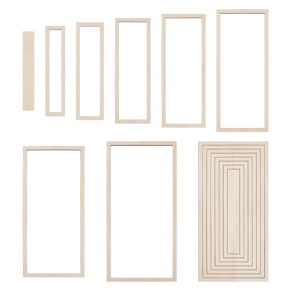 UNICRAFTALE 8 Stück Keramikplatten Formformen Rechteckige Töpferwerkzeuge Holzschienen Set Konzentri