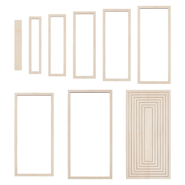 UNICRAFTALE 8 Stück Keramikplatten Formformen Rechteckige Töpferwerkzeuge Holzschienen Set Konzentri
