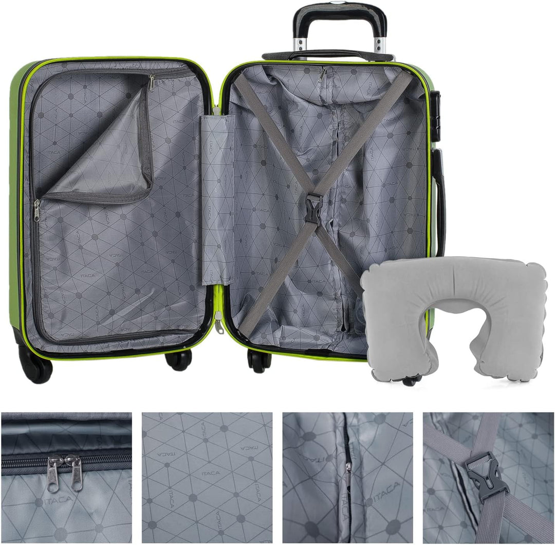 ITACA - Trolley Handgepäck Cabin Trolley Koffer Reisekoffer Hartschalenkoffer mit Zahlenschloss - Ka