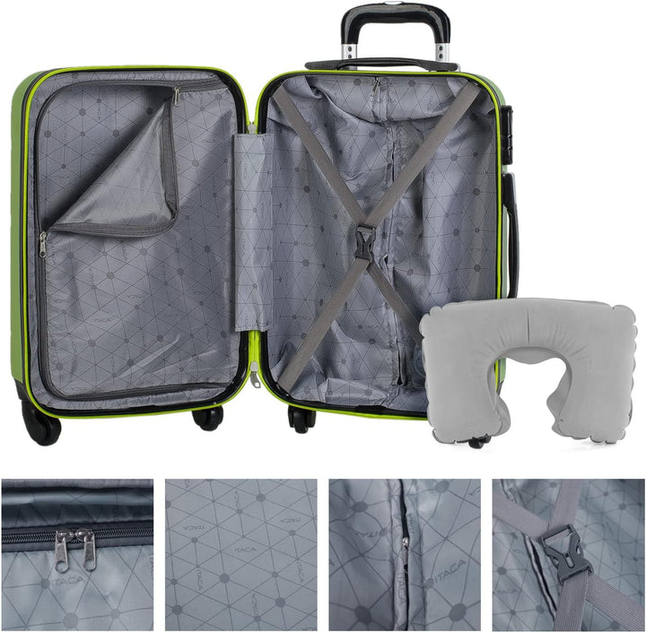 ITACA - Trolley Handgepäck Cabin Trolley Koffer Reisekoffer Hartschalenkoffer mit Zahlenschloss - Ka