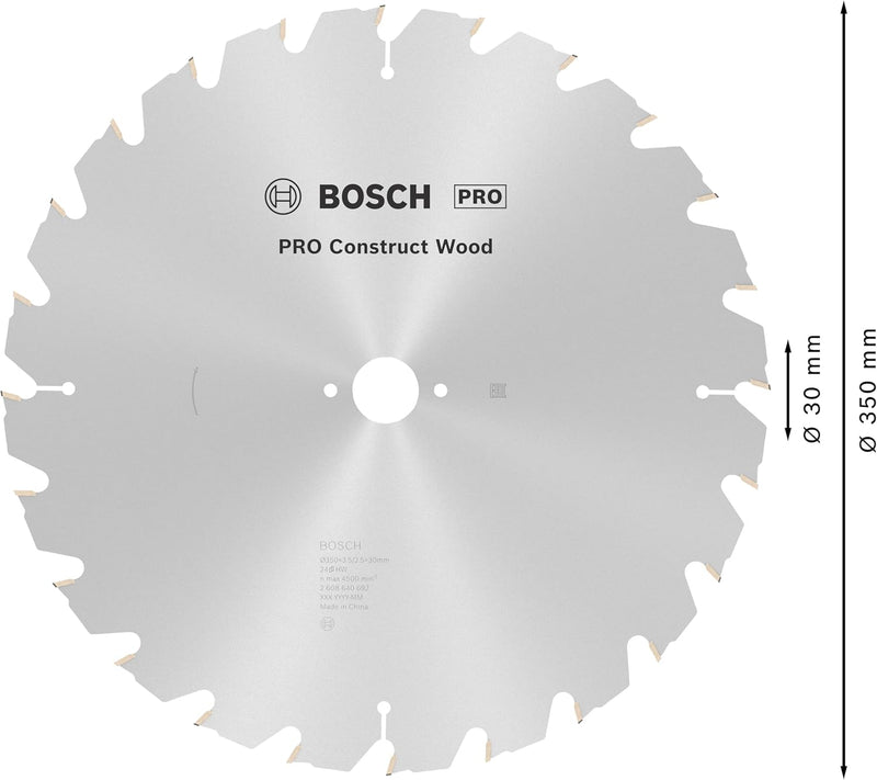 Bosch Accessories Bosch Professional 1x Kreissägeblatt Construct Wood (für Holz, Sägeblatt Ø 350 x 3