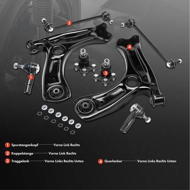 Frankberg 8-teilig Querlenkersatz Vorderachse Kompatibel mit Querlenker Ibiza IV 6J5 6P1 1.0L-1.4L 2