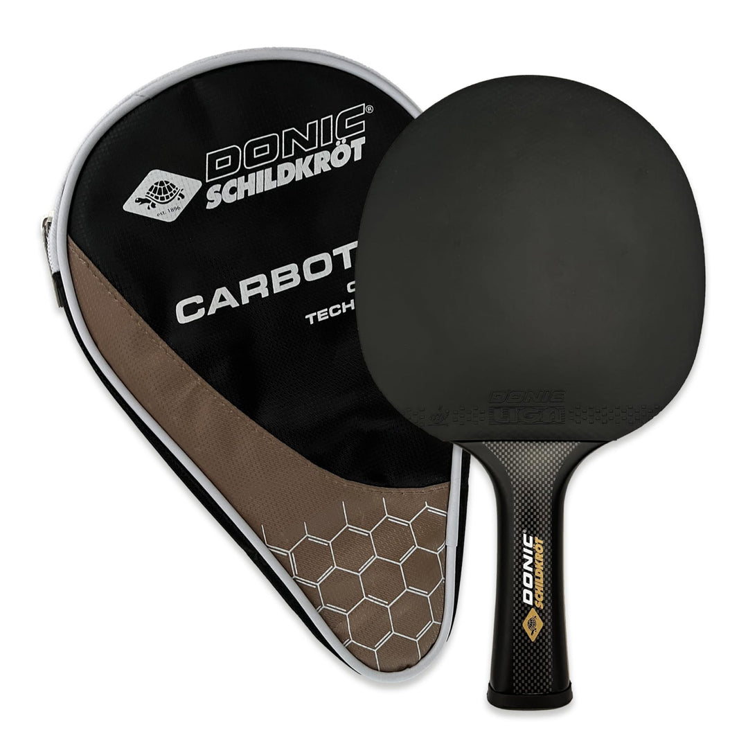 Donic-Schildkröt 100% Carbon Tischtennisschläger CarboTec 7000, inkl. Schlägertasche, One-Piece Kons