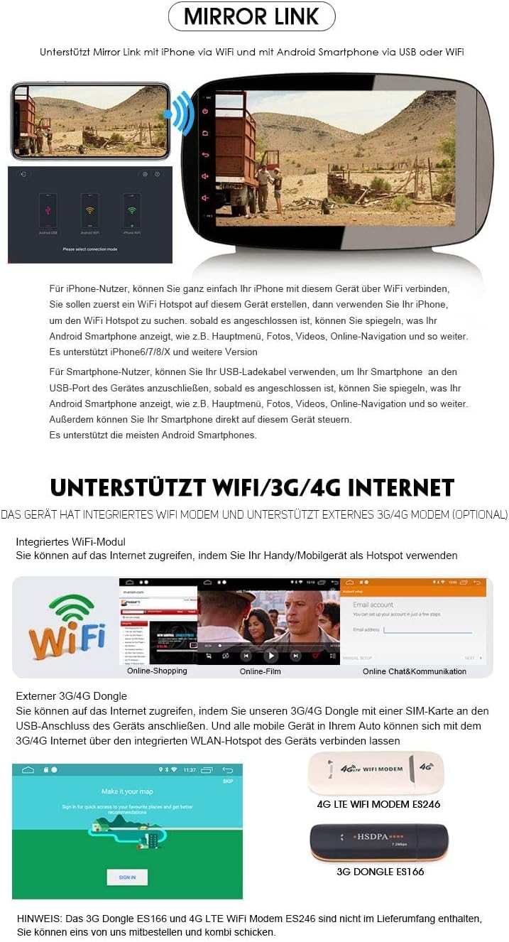Erisin 9 Zoll Android 10 Autoradio mit Navi GPS für Mercedes-Benz Smart Eingebauter CarPlay DSP-Vers