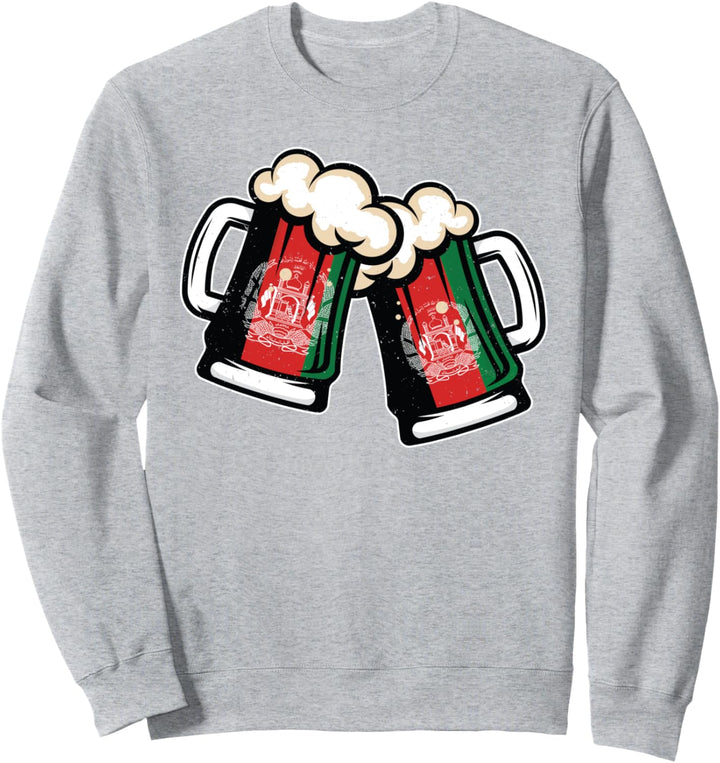Bierkrug mit Afghanistan-Flagge, cooles afghanisches Bier Sweatshirt