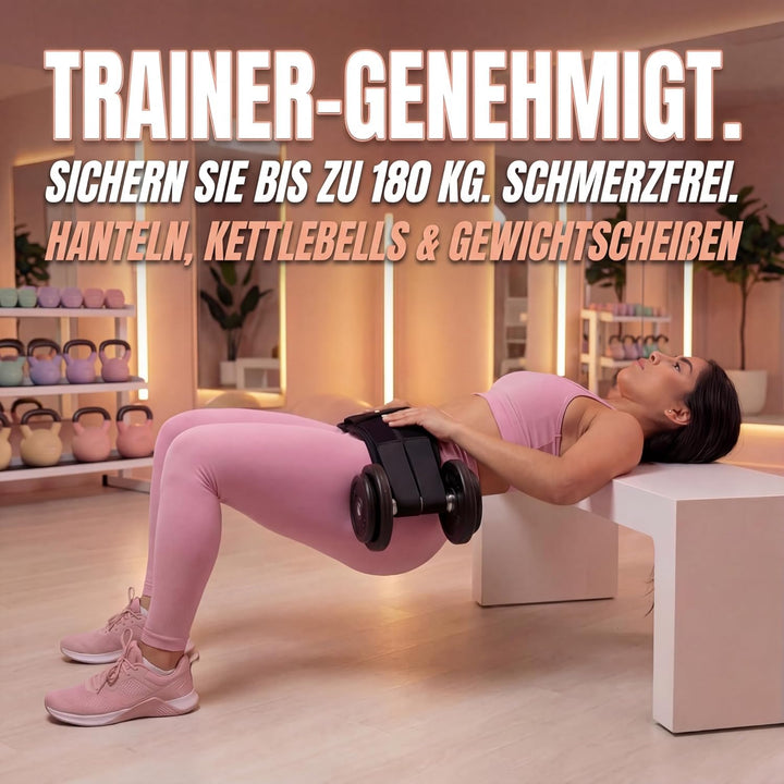 Hüftstoss-Gürtel für Kurzhanteln, Kettlebells und Gewichtsscheiben – Bequemer Trainingsgurt bis 180