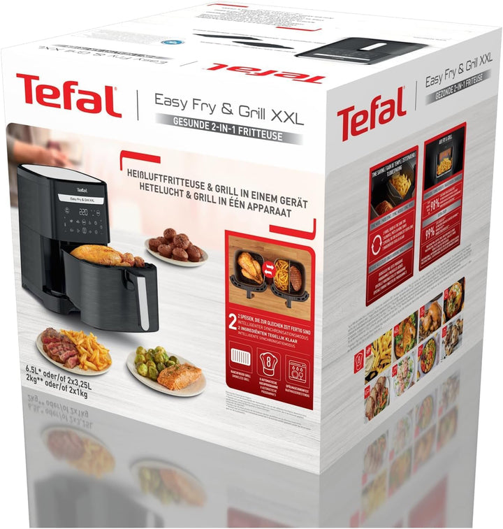 Tefal EY8018 Easy Fry & Grill XXL 2-in-1 Heissluftfritteuse, Air Fryer und Grill, Flexcook-Einsatz f