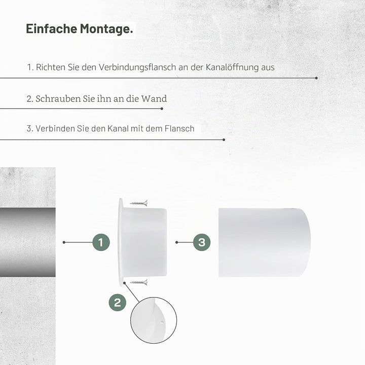 Vent Systems 100 mm 3 Stück Lüftungskanalverbinder Flansch gerade Lüftungsrohr Kunststoff Kanalverbi