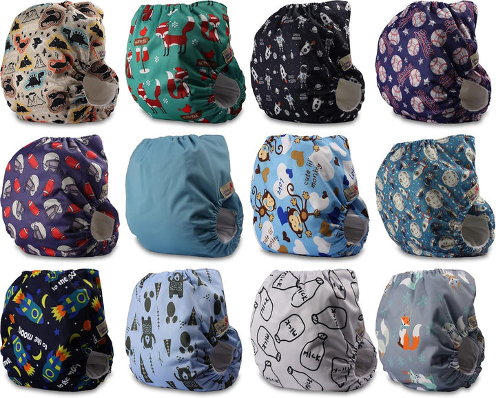 Littles and Bloomz FLP2-1204 Windel, wiederverwendbar, Standard-Popper, 12 Windeln 1204 12 Stück (1e