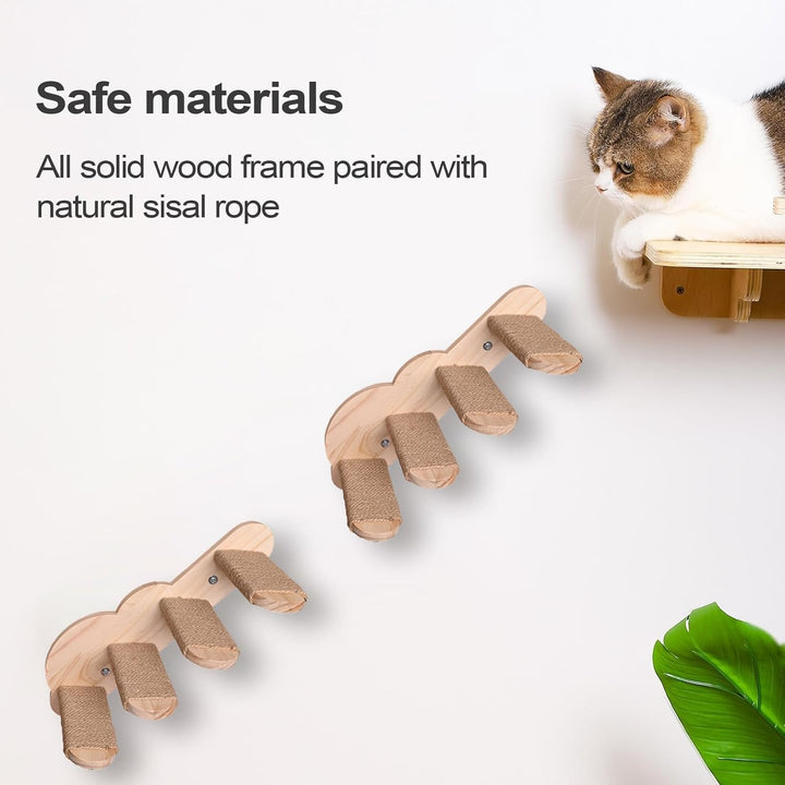 Katzen Wandstufe | Kletterstufen Schwebende Holztreppe Für Die Wand,Möbelregal Sitzstufen Für Schlaf