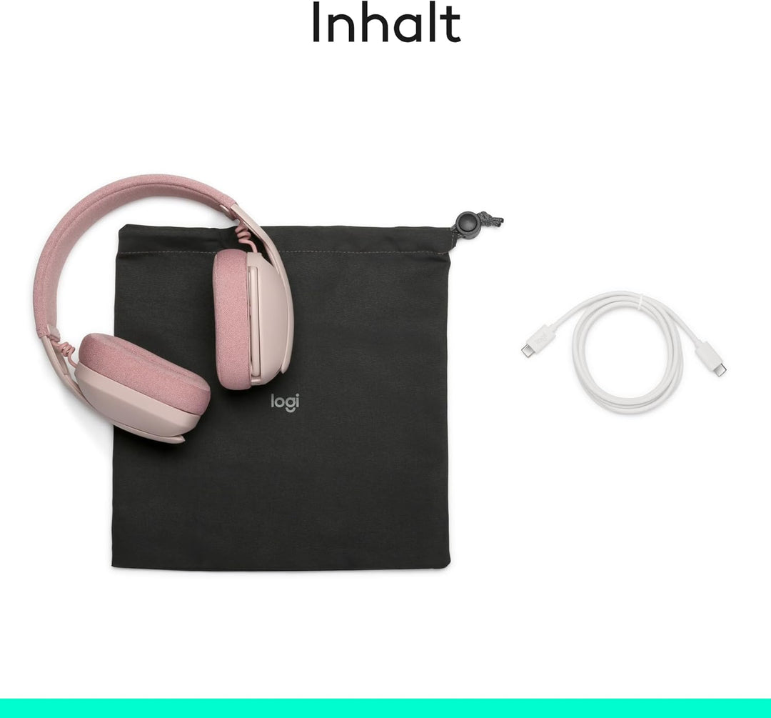 Logitech Zone Vibe 100 Leichte, kabellose Over-Ear-Kopfhörer mit geräuschunterdrückendem Mikrofon, M