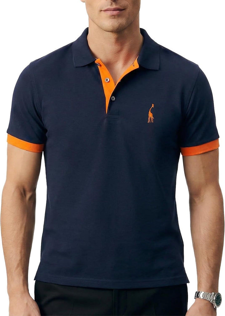 GLESTORE Poloshirt Herren Männer Hemd Herren Kurzarm Shirt Sommer M A1-marine, M A1-marine