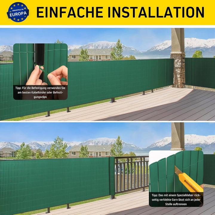 jarolift PVC Sichtschutzmatte Balkon Sichtschutz Wetterfest für Garten Terrasse, Sichtschutzzaun Bal