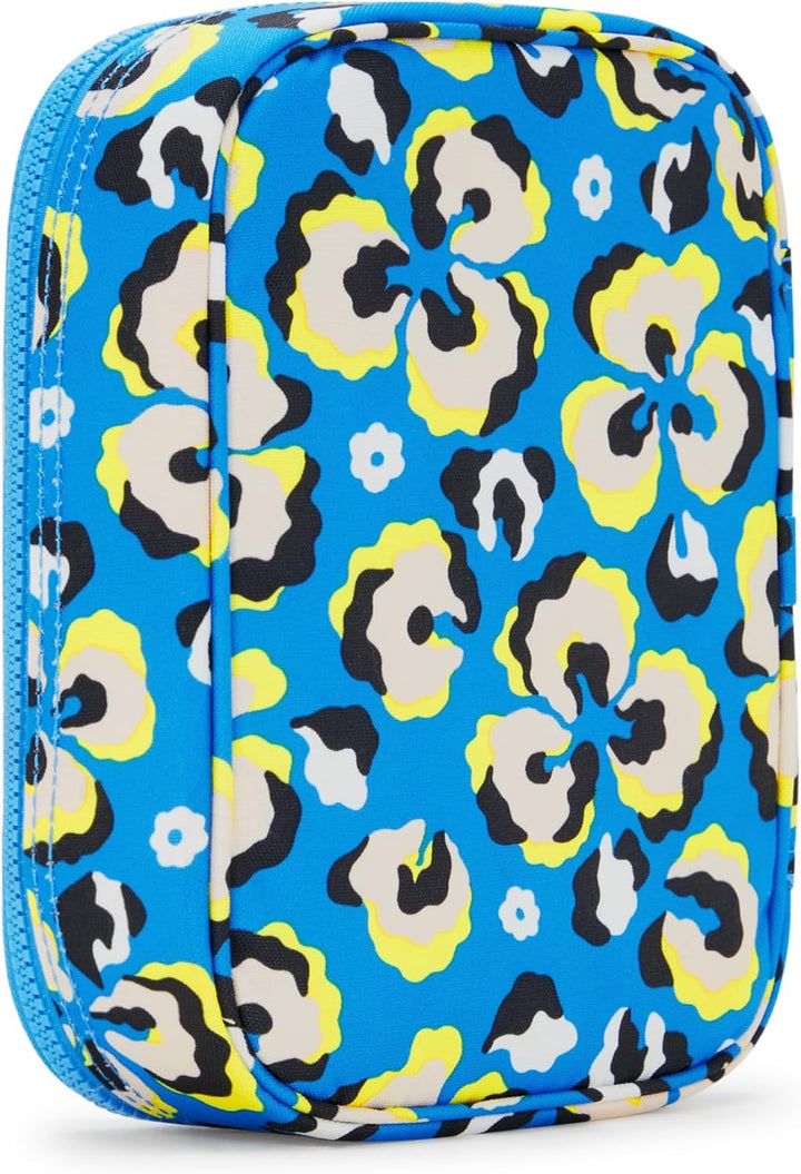 Kipling 100 PENS Beutel/Koffer, 21x5x15, Leopard Floral (BLAU), Leopard Floral