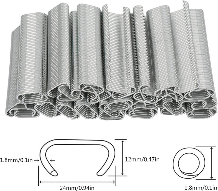 2500 Stück Metall Spikes für Schweineringe, 8mm C Klammern, M Spike Set für Tiergehege Schweineringe