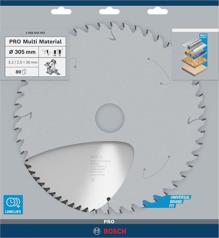 Bosch Accessories Bosch Professional 1x Kreissägeblatt Multi Material (für Multimaterial, Sägeblatt