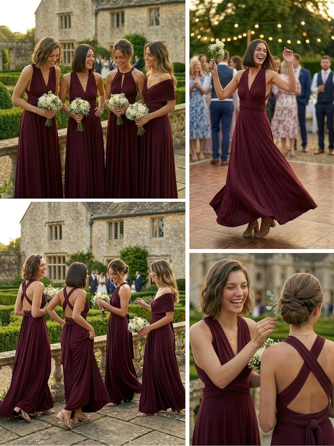 Juvell Brautjungfernkleider lang - Maxi-Kleid - Infinity-Abendkleid - Multiway-Wickelkleid - Abendkl