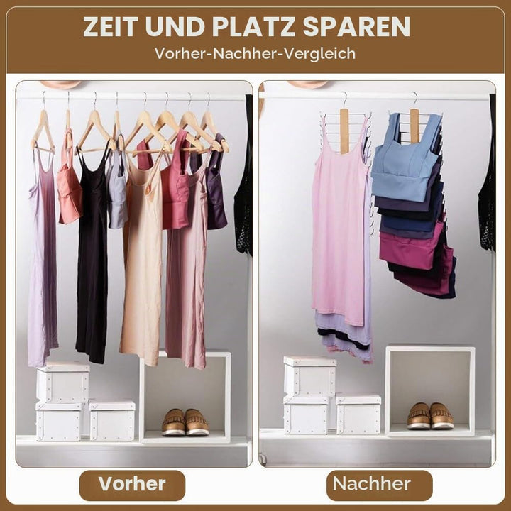 1 Stück BH Organizer aus Holz, Kleiderbügel Platzsparend, 12 Etagen BH Aufbewahrung, Multifunktion K