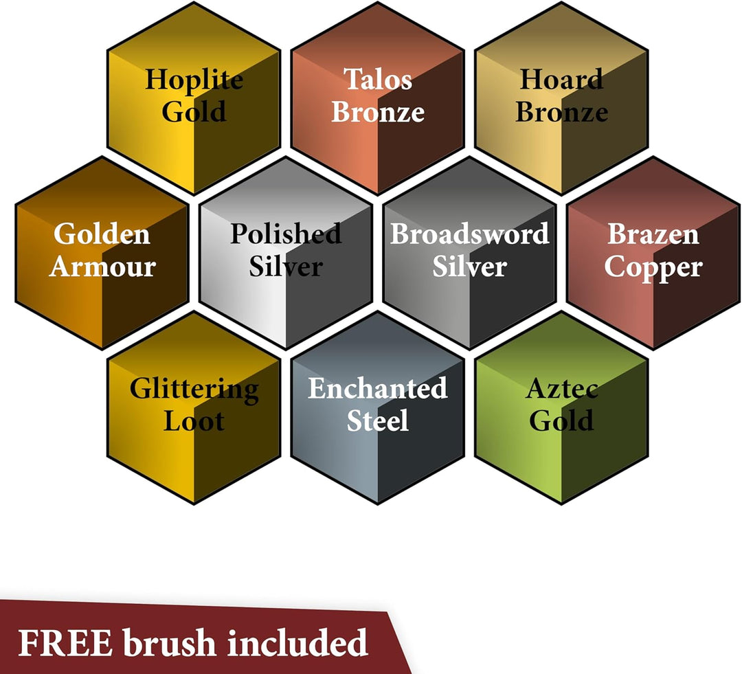 The Army Painter Speedpaint Metallics Set 2.0 Combo, 10 Acrylfarben Metallic 18ml Modellbau Farben P