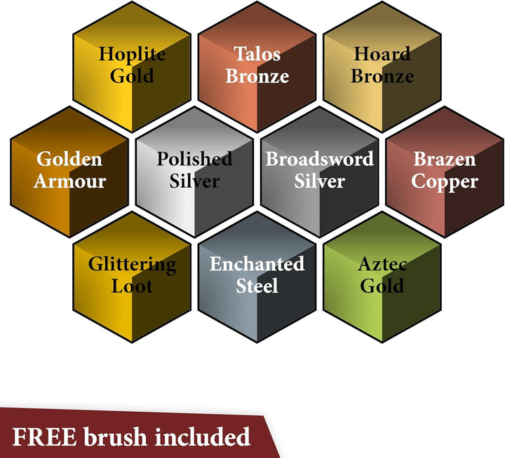 The Army Painter Speedpaint Metallics Set 2.0 Combo, 10 Acrylfarben Metallic 18ml Modellbau Farben P