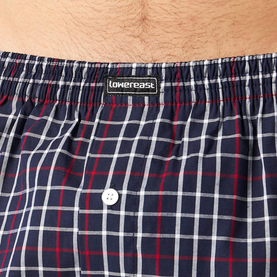 Lower East Herren American Boxershorts aus 100% Baumwolle: Packs in vielen Farben 6 Navy/Schwarz/Bor
