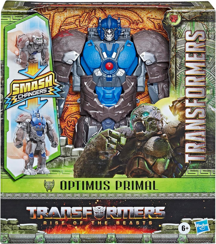 Transformers Spielzeug zum Film Aufstieg der Bestien, Smash Changer Optimus Primal Figur ab 6, 22,5