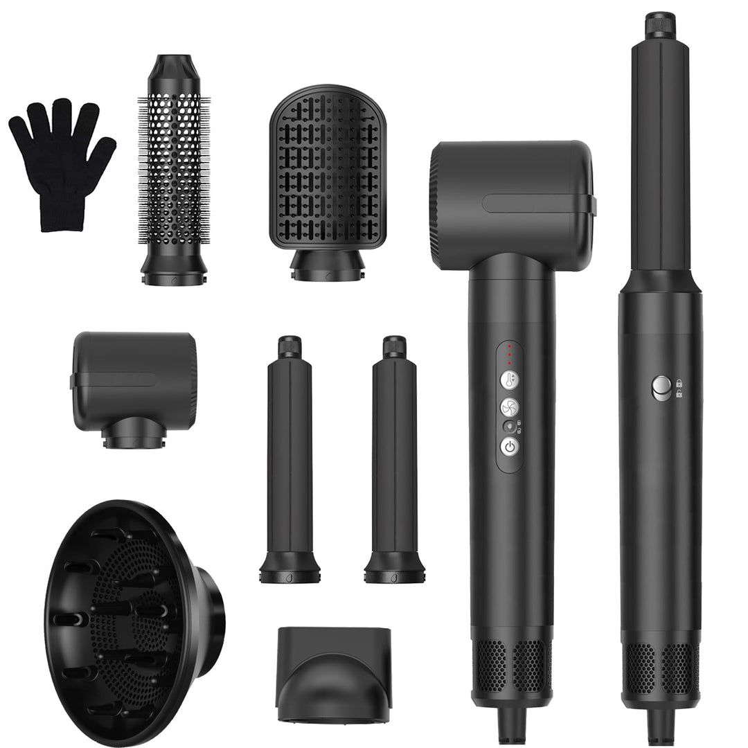 7 in 1 Hairstyler,1400w Föhn mit Diffusor Haartrockner mit 3 Temperatur, Multi Air Styler Set, 30mm
