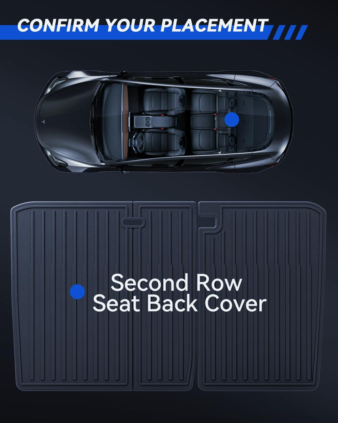 Zweite Sitzreihe Rückenbezug für Tesla Model 3 2024-2026 Allwetter TPE Sitzschutz Wasserdicht und ru