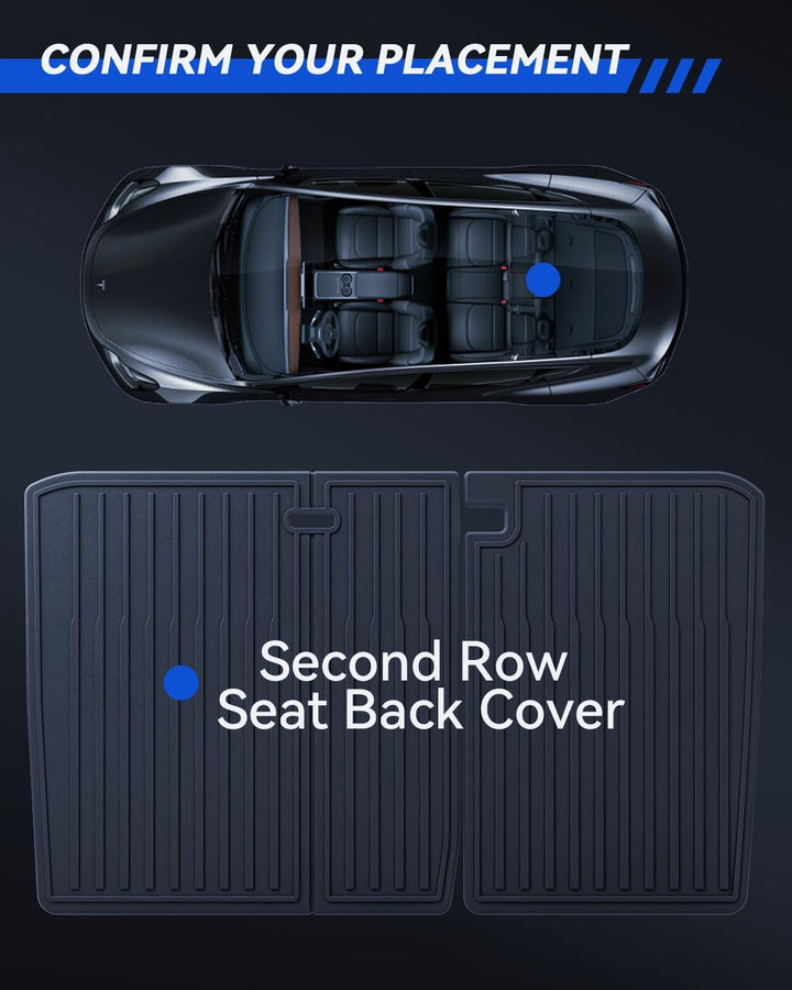 Zweite Sitzreihe Rückenbezug für Tesla Model 3 2024-2026 Allwetter TPE Sitzschutz Wasserdicht und ru